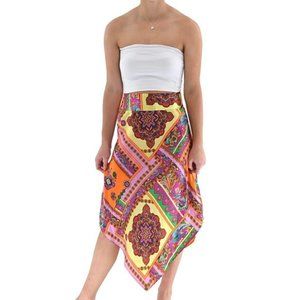 BOSTON PROPER ANDREA BEHAR Asymmetrical Silk Skirt